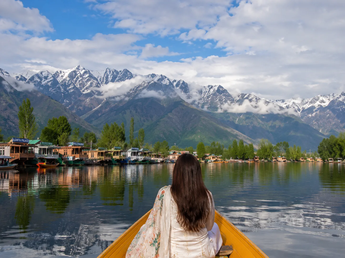Kashmir lake and mountain landscape